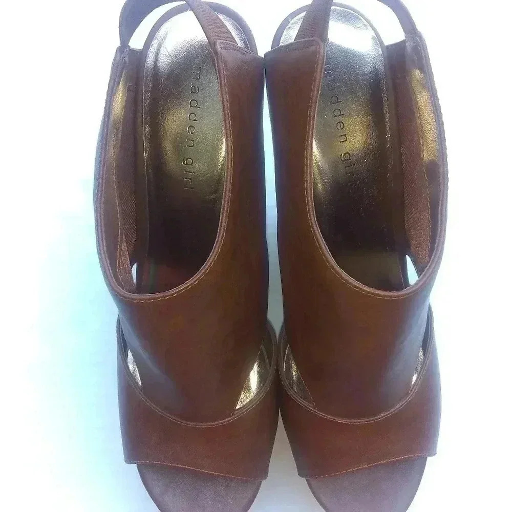 Madden Girl Women's Brown High Wedge Heel Shoes - Picture 7 of 13